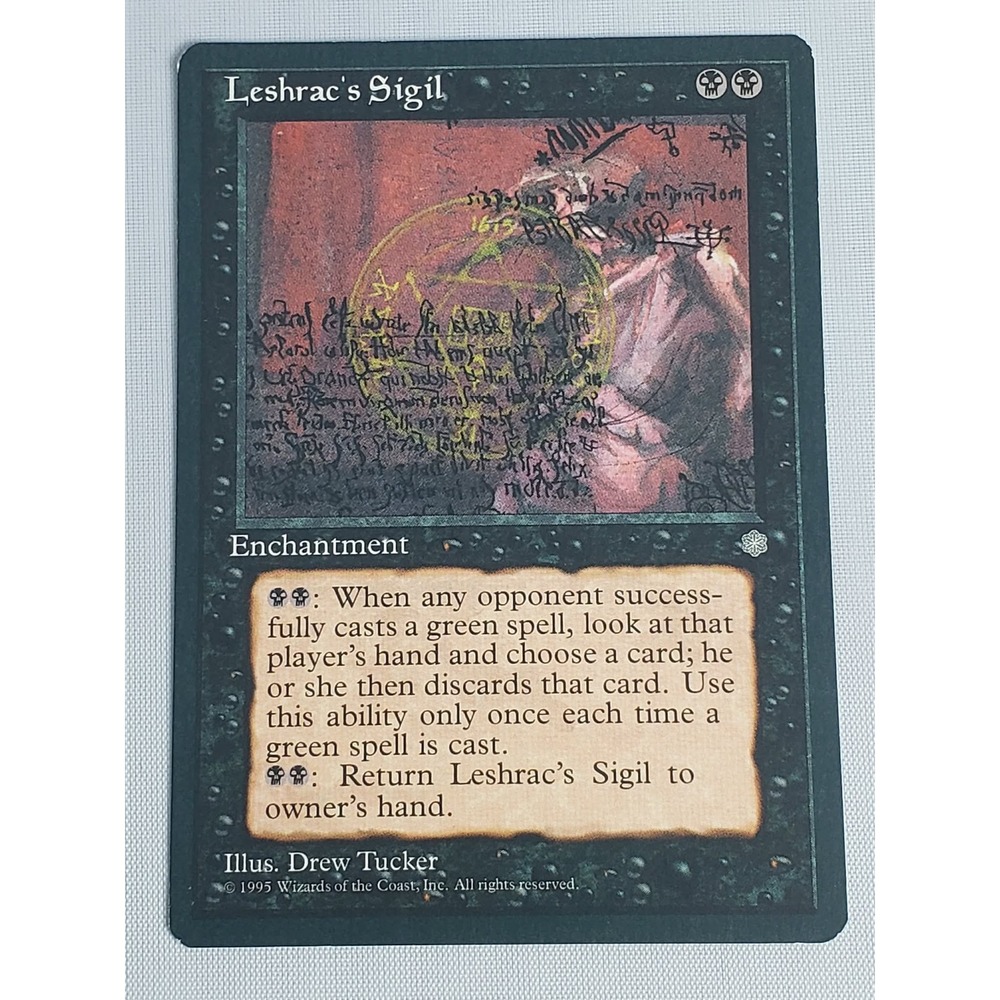 Magic The Gathering Leshrac's Sigil Ice Age Rare Black Enchantment MTG‎ 1995
